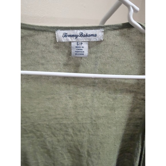 Tommy Bahama Sweaters - TOMMY BAHAMA 100% Linen Lea Cardigan (light olive) Green Bell Sleeve Open Front